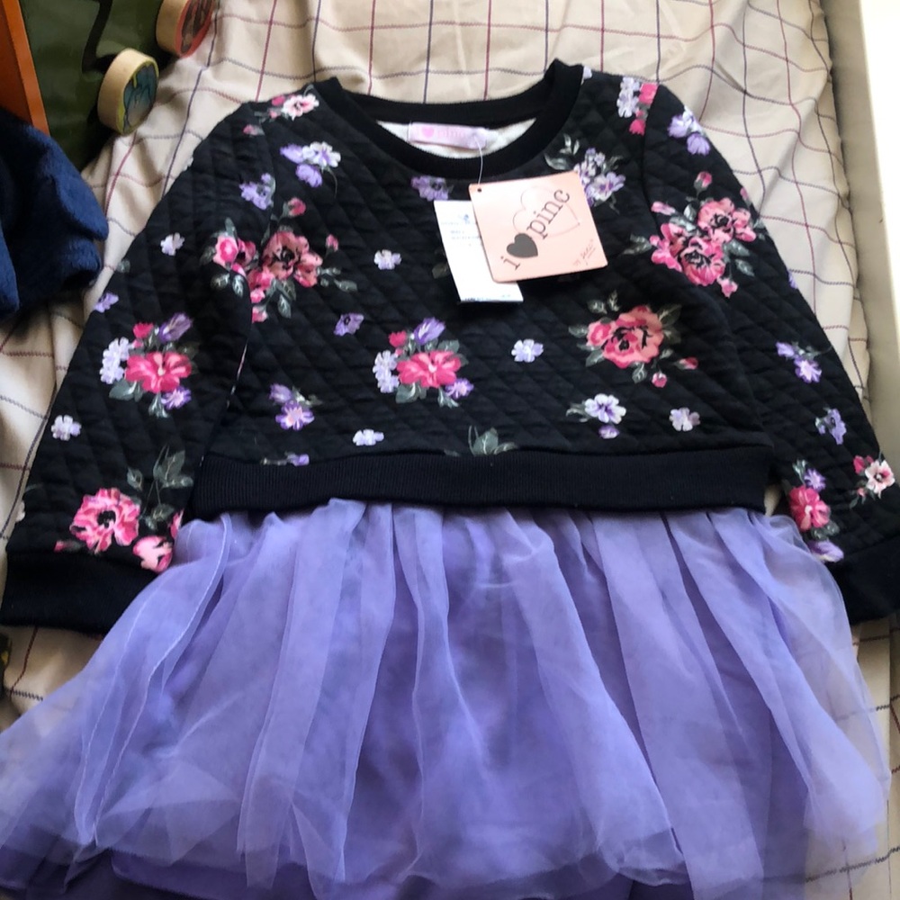 BNWT Pinc Premium floral cotton & Mesh Dress 4T
